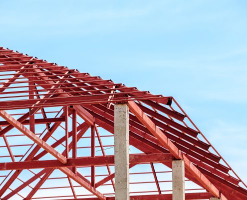 Roof steel construction for new house